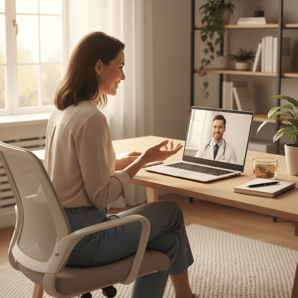 Consulta de telemedicina desde casa